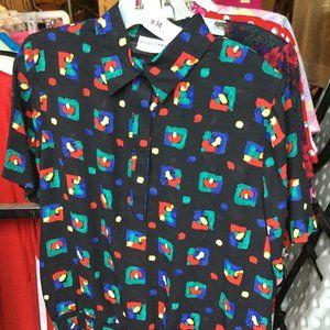 Alfred Dunner Two Piece Blouse and Skirt Set - Size 10 Petite - Hidden Buttons